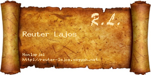 Reuter Lajos névjegykártya